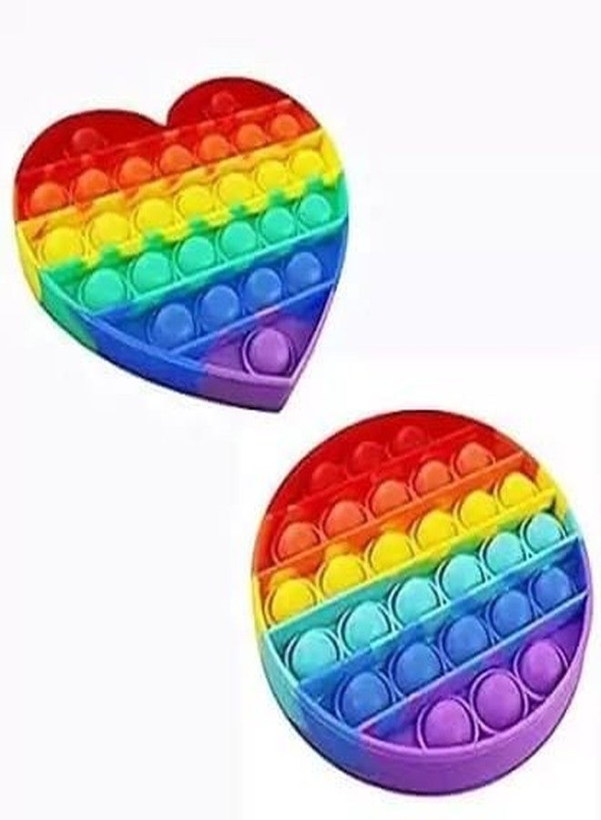 MKY Pop Up Fidget Toy, Round & Octagon Pop It Toy, Stress Relief Toy Multicolor (Round) - Image 2